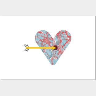 Marbled Paper Heart Posters and Art